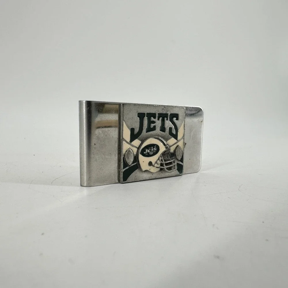 New York Jets NFL Money Clip Silver Tone Enamel Helmet Logo Mens Accessory
